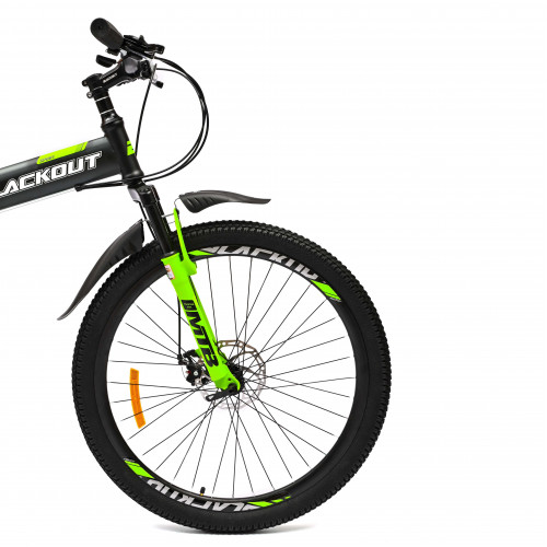 Велосипед горный 26", складной, скоростной, дисковые тормоза, BLACKOUT FOLD, чёрно-зеленый