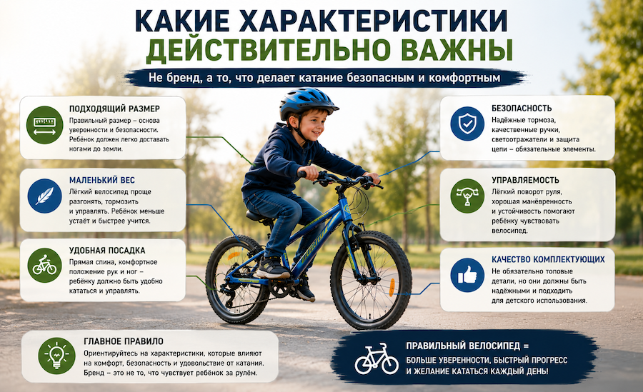 Мальчик едет на велосипеде