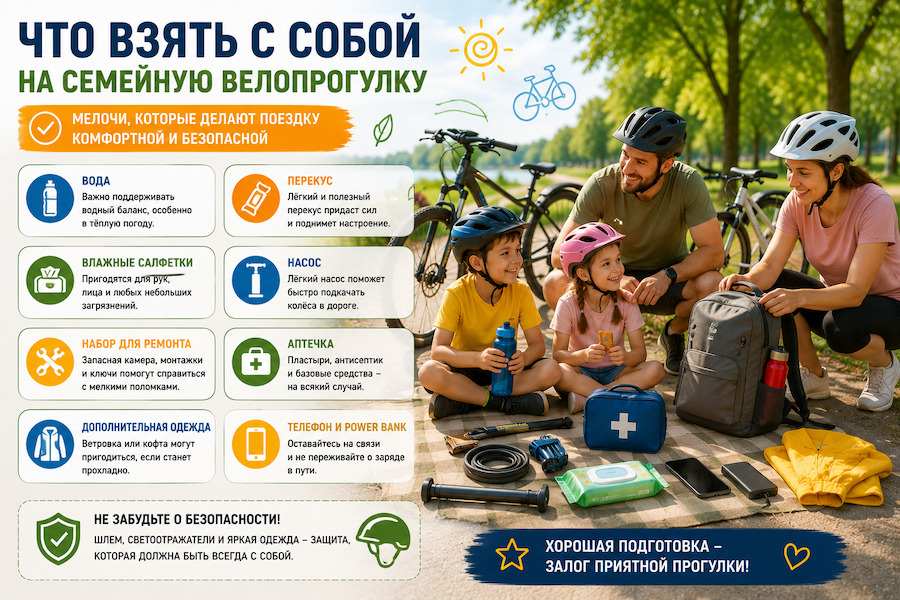 Что взять с собой на прогулку на велосипедах